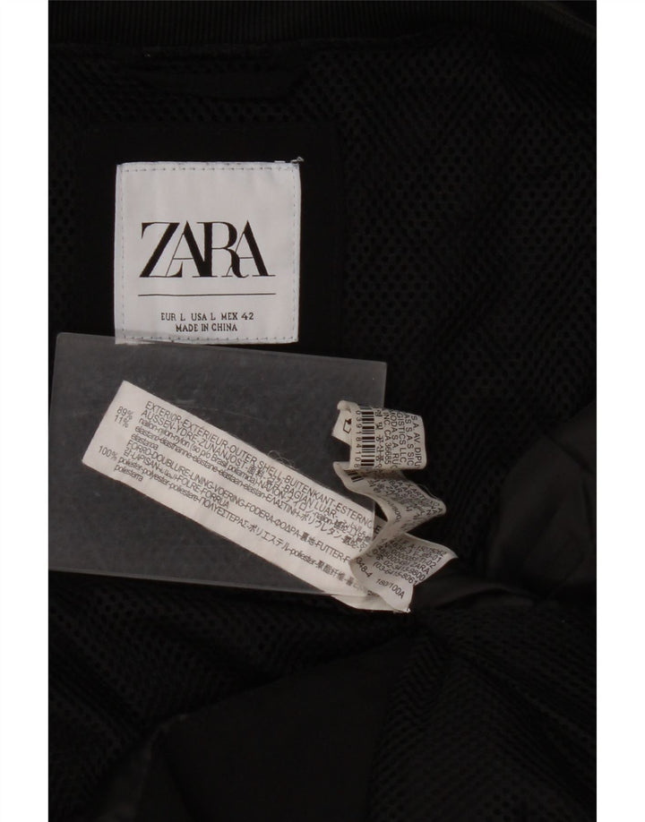 Giubbotto bomber da uomo ZARA UK 40 grande nylon nero