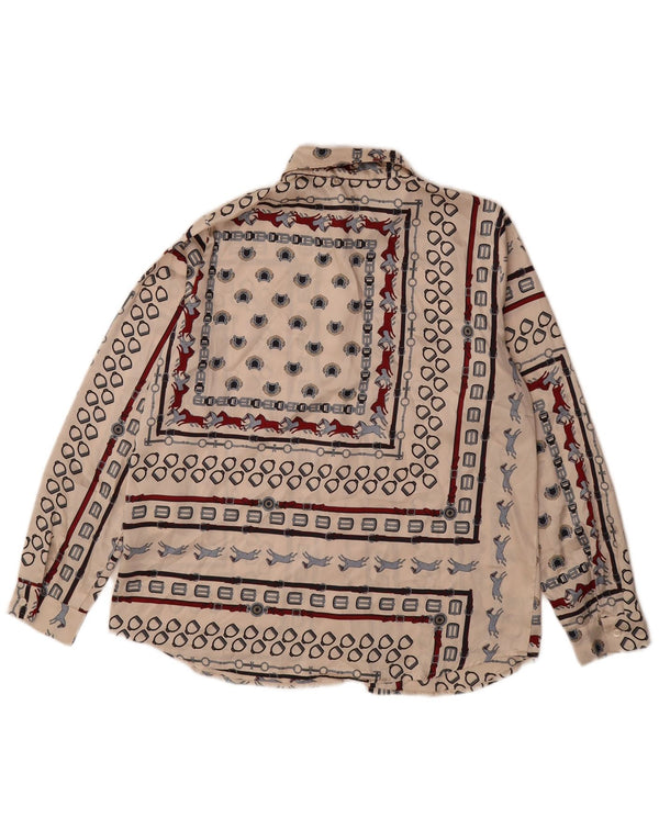 Camicia EMME da donna Marella UK 12 Poliestere geometrico beige medio