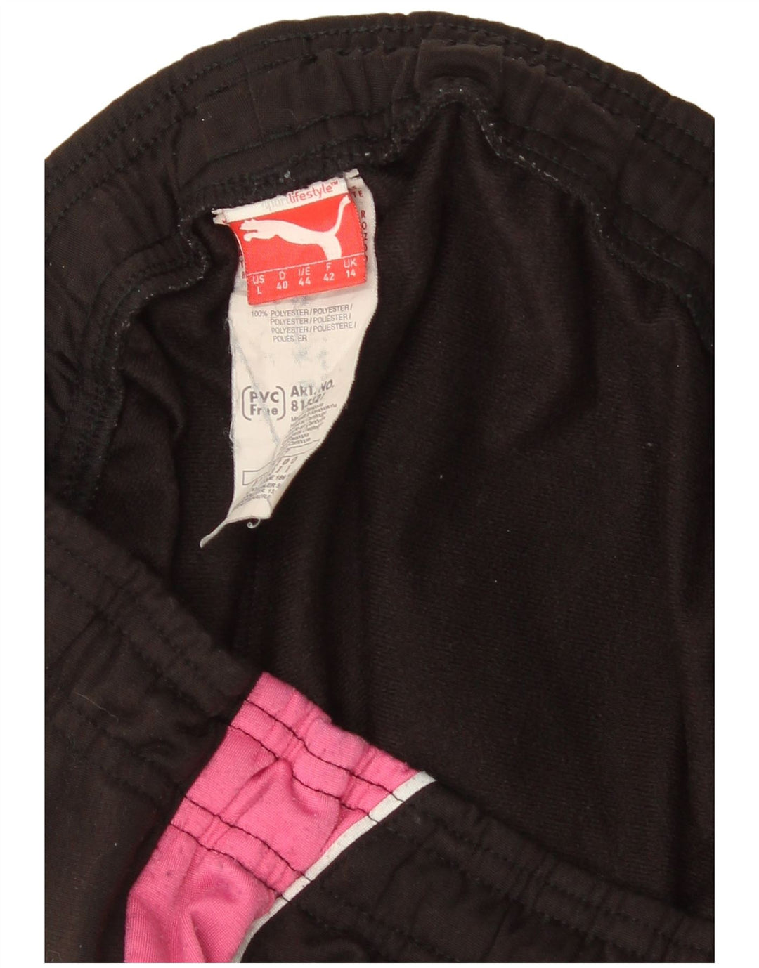 Pantaloni da tuta da donna Puma UK 14 Medium Nero Colourblock Poliestere