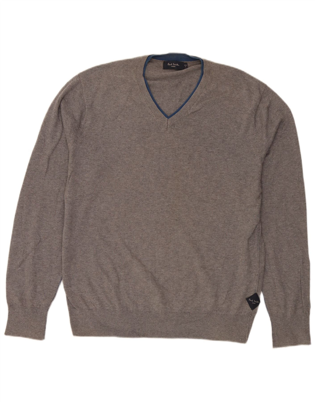 Maglione da uomo con scollo a V Paul Smith XL in cotone grigio
