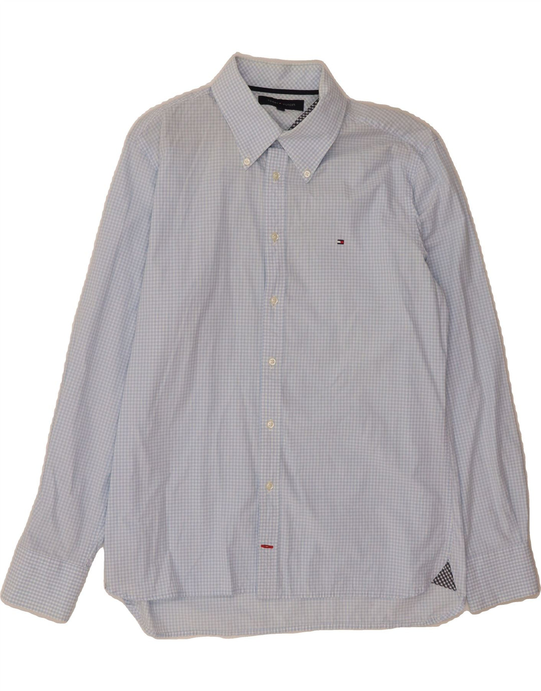 TOMMY HILFIGER Mens Shirt Large Blue Gingham Vintage Tommy Hilfiger and Second-Hand Tommy Hilfiger from Messina Hembry 