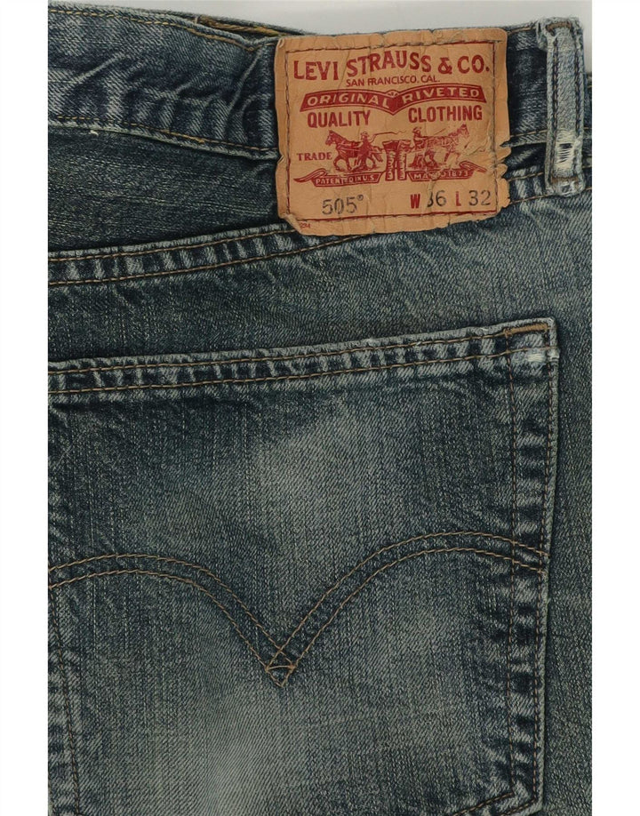 Pantaloncini di jeans Levi's 505 da uomo di grandi dimensioni W36 in cotone blu