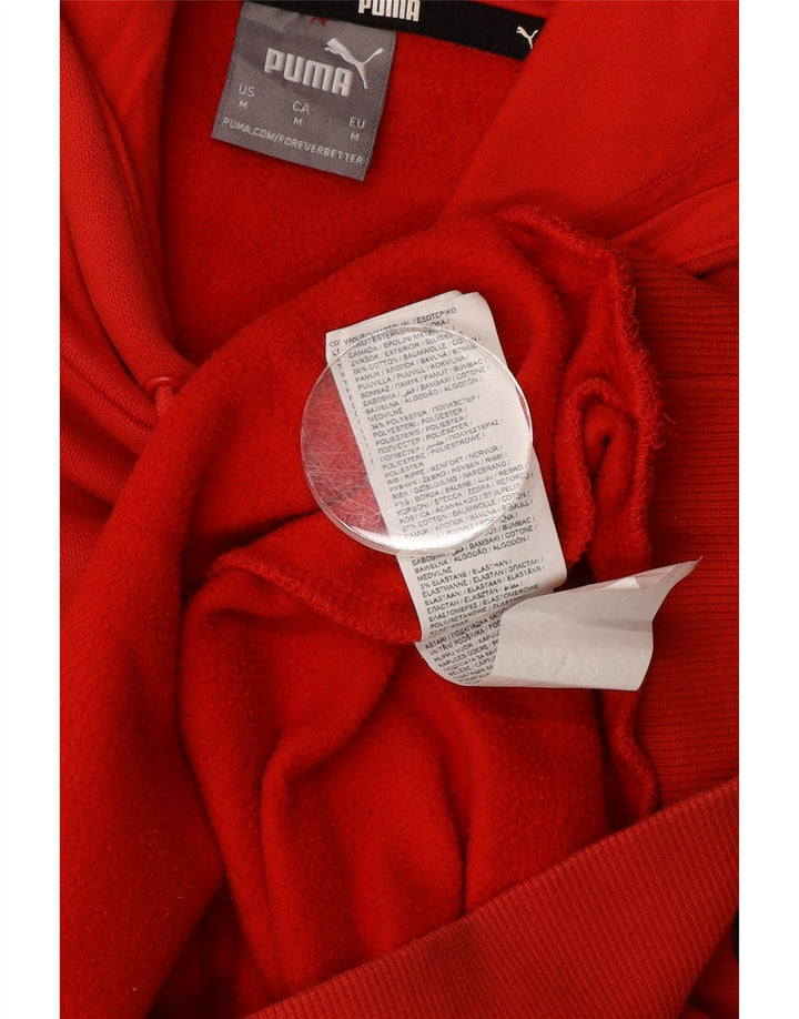 Felpa con cappuccio grafica da uomo Puma in cotone rosso medio