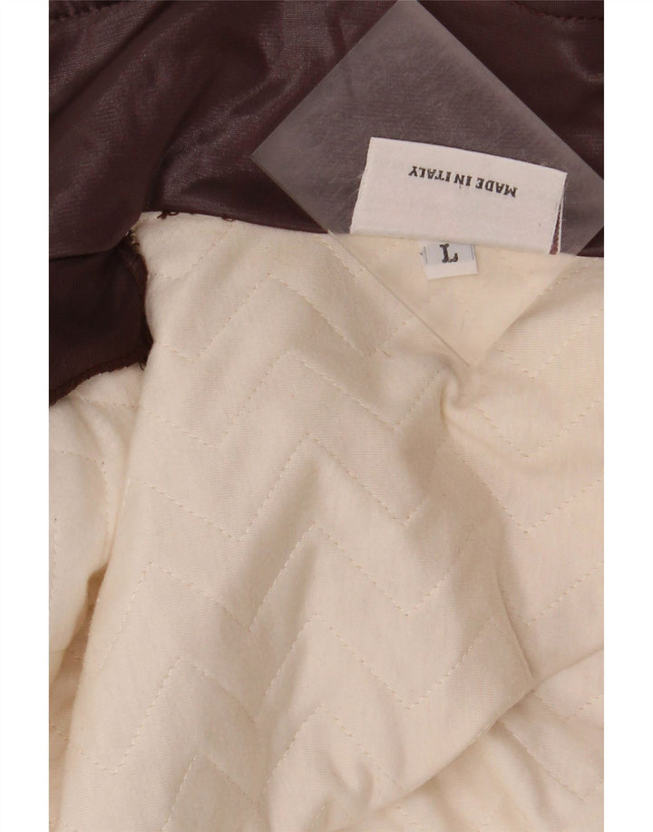 Giubbotto bomber da donna VINTAGE UK 16 grande poliestere beige