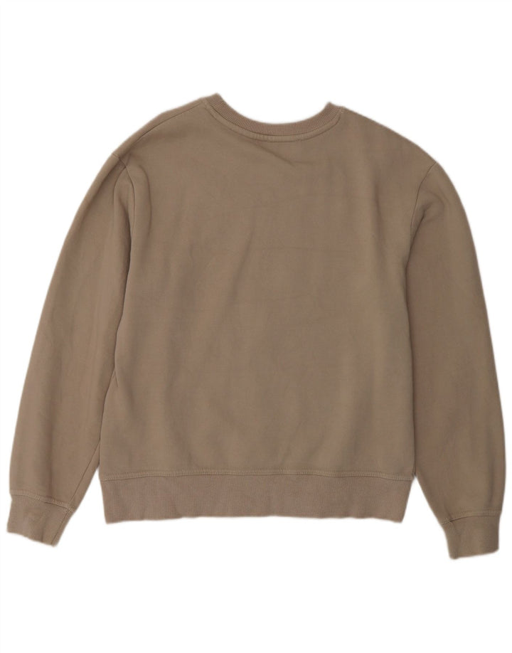 Felpa oversize da donna Zara UK 10 piccola in cotone beige