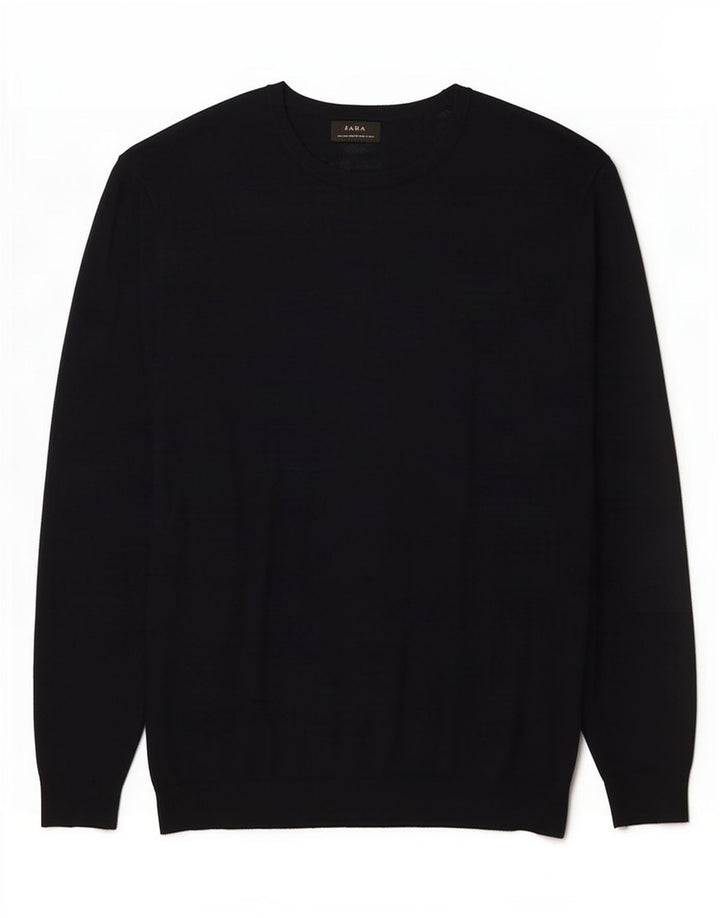 Maglione maglione girocollo da uomo Zara grande blu navy