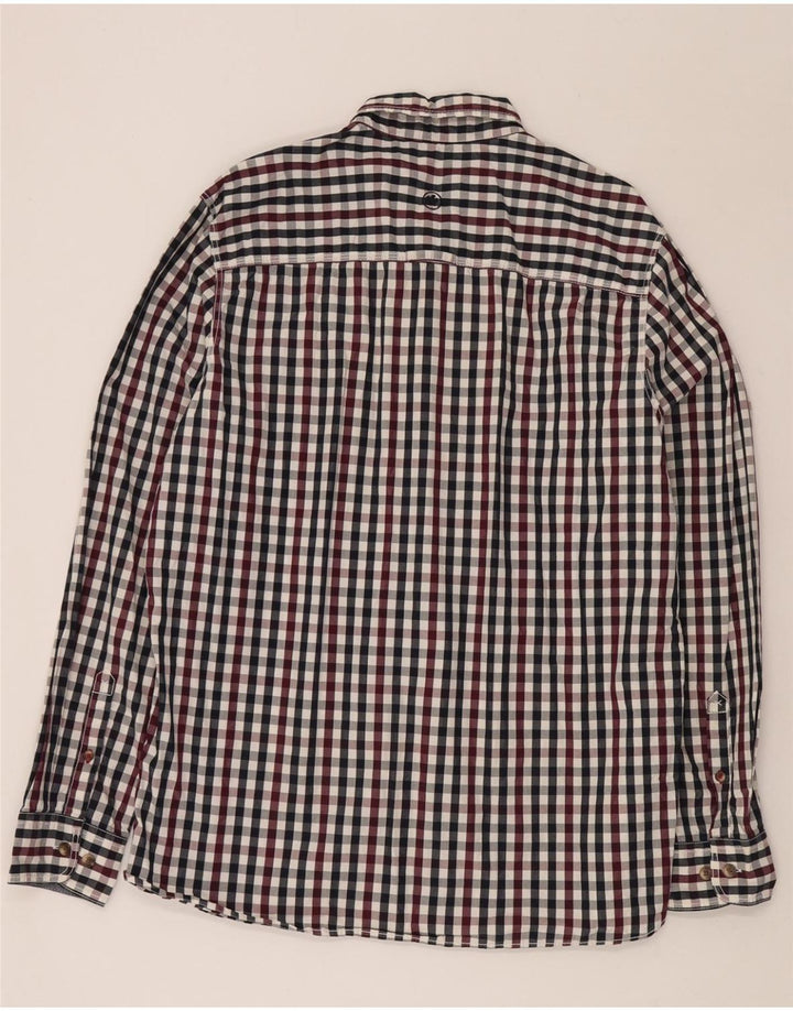 FAT FACE Camicia da uomo classica vestibilità grande in cotone a quadri multicolore