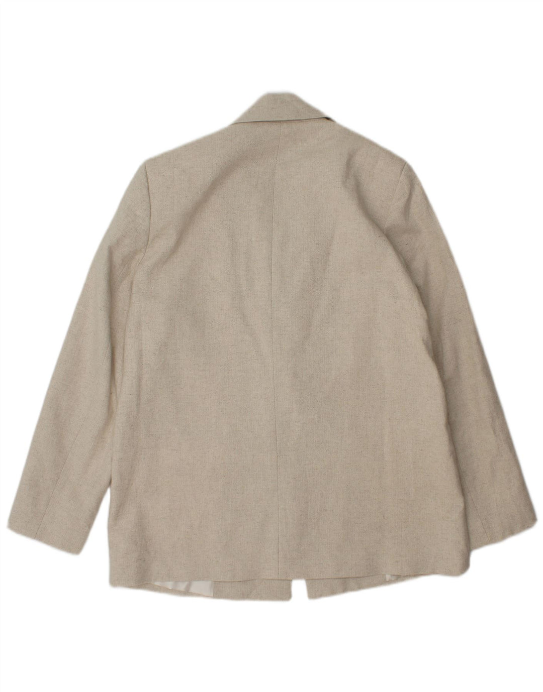 Giacca blazer a 1 bottone da donna Zara UK 14 Acetato a spina di pesce beige medio