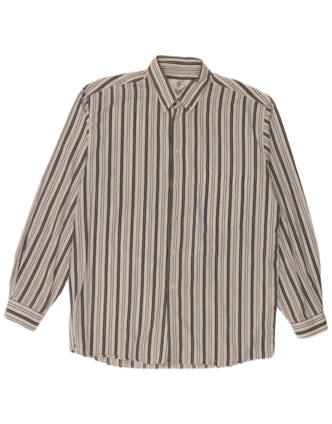 Camicia vintage da uomo a righe bianche grandi
