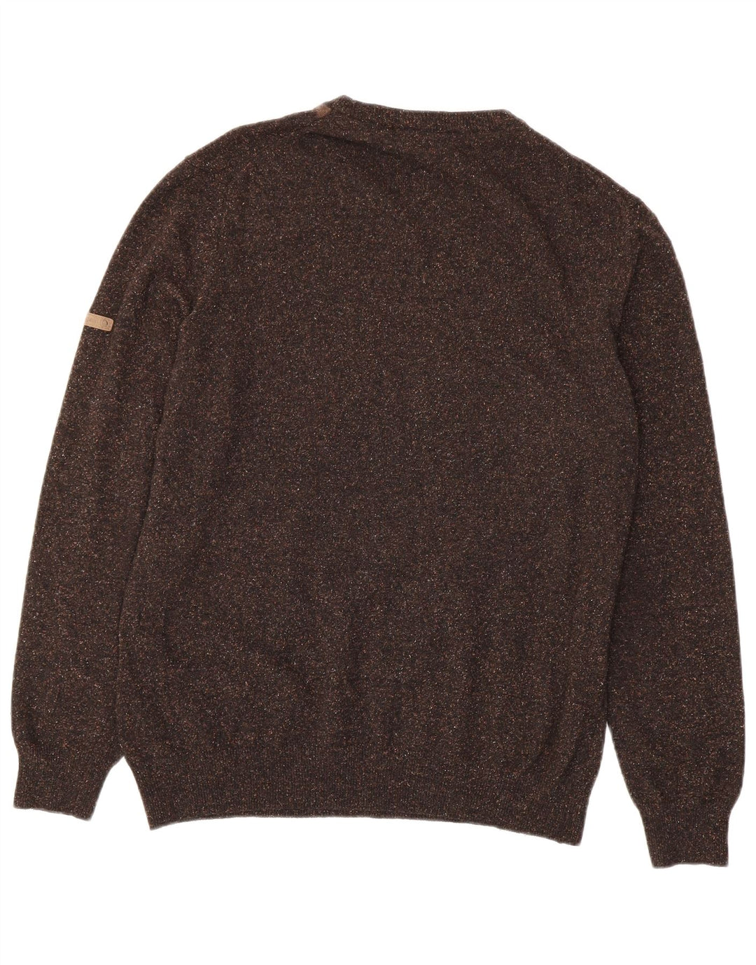 Maglione da uomo a girocollo Navigare, in lana a rombi/diamante, marrone medio