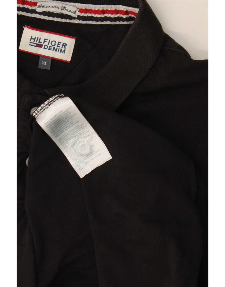 Polo da uomo Tommy Hilfiger XL in cotone nero