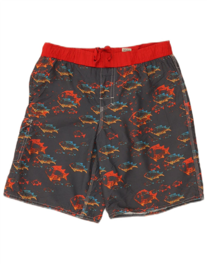 Pantaloncini da bagno grafici per ragazzi L.L.Bean 9-10 anni in poliestere grigio