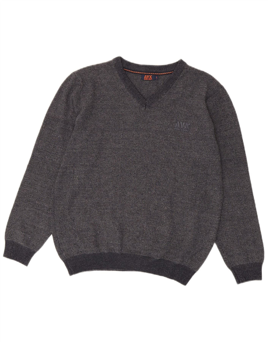 Maglione da uomo con scollo a V Avirex grande in viscosa grigia