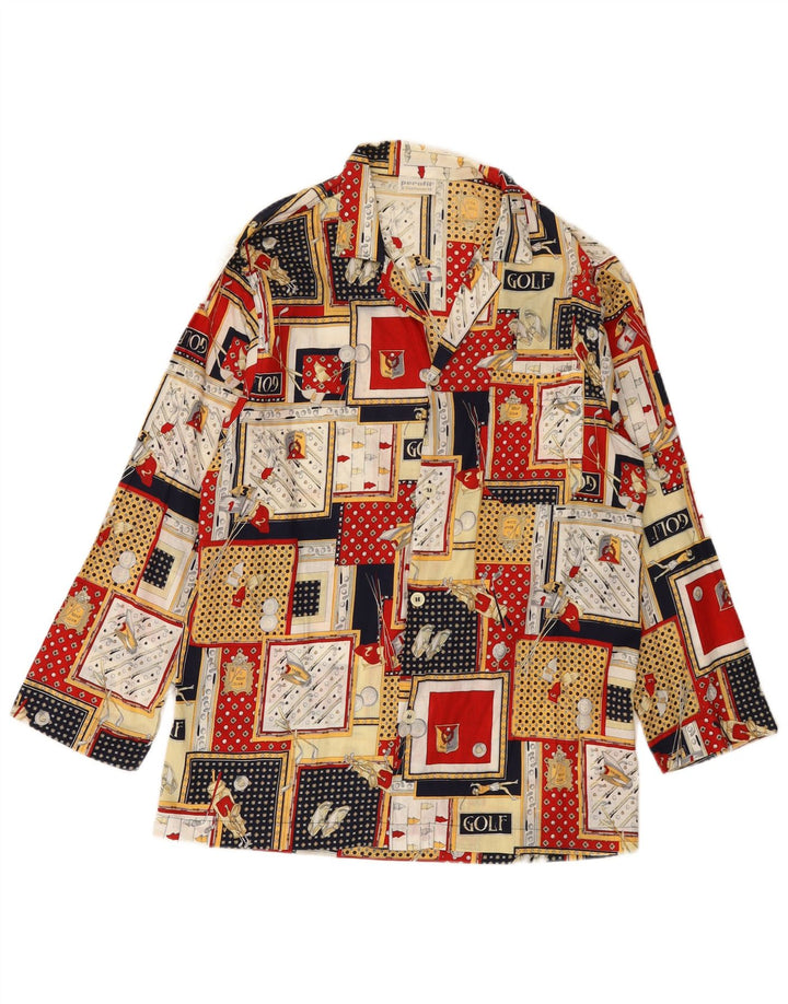 Camicia pigiama vintage da uomo IT 48 piccolo cotone patchwork multicolore