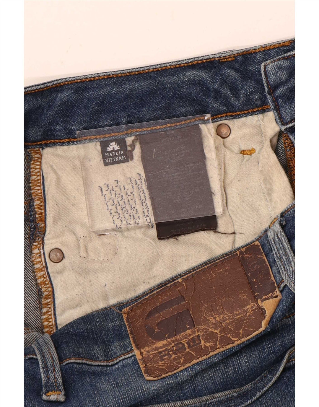 Jeans dritti invecchiati da uomo G-Star W30 L34 cotone blu