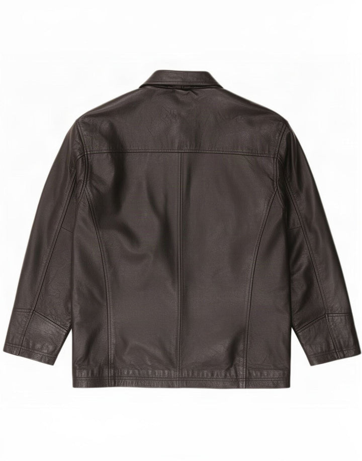 Giacca in pelle vintage da uomo UK 40 grande nera