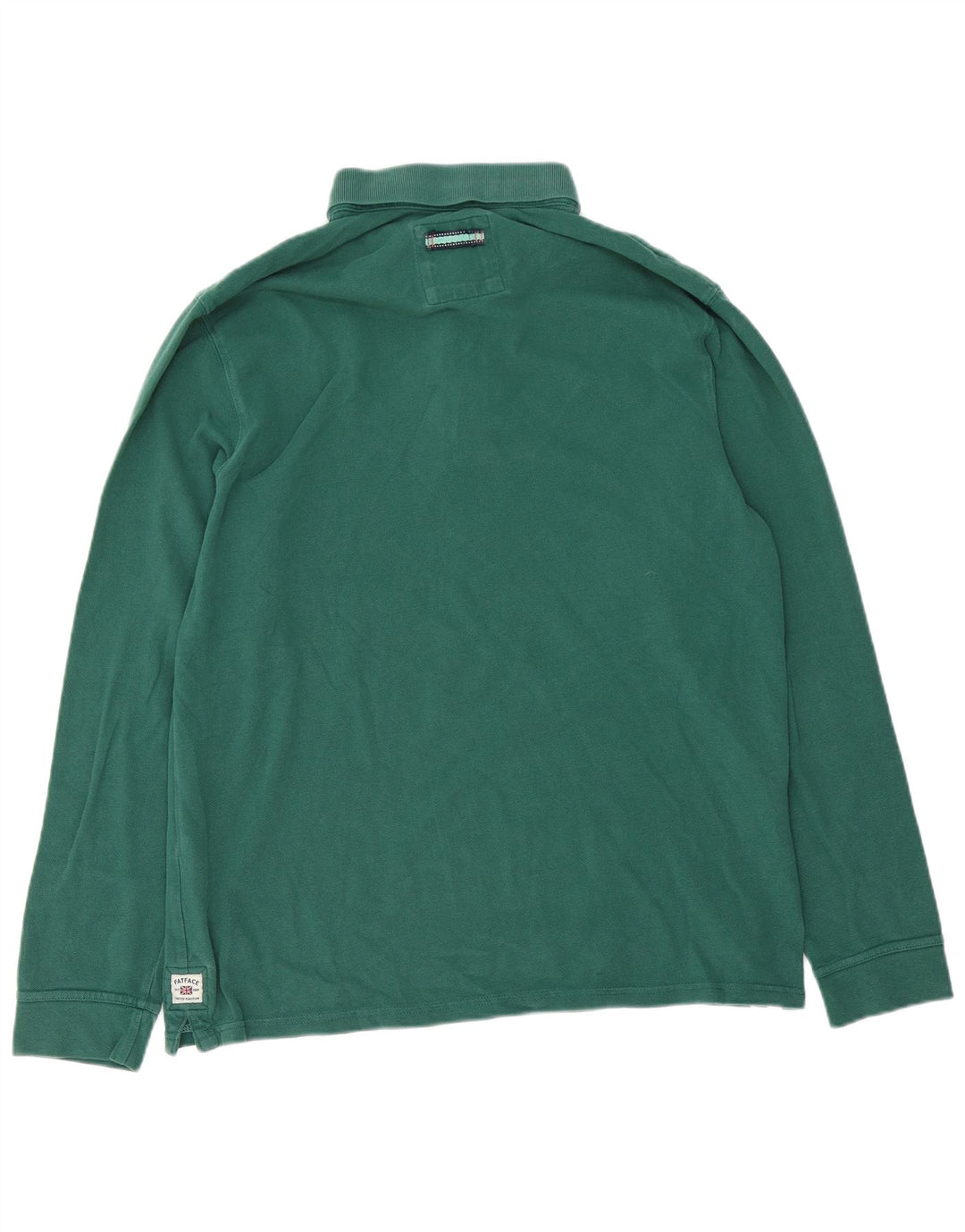 Polo da uomo a maniche lunghe Fat Face grande in cotone verde