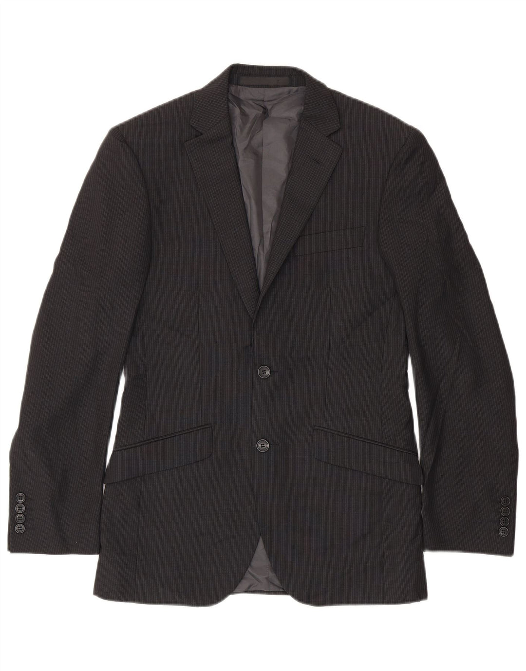 Giacca blazer a 2 bottoni da uomo Marks & Spencer UK 38 gessato grigio medio