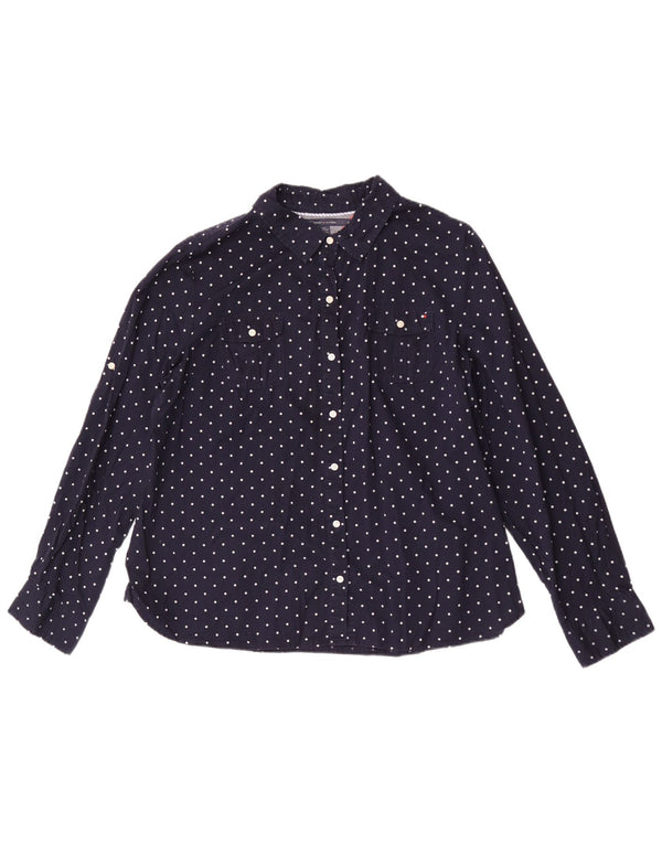 Camicia da donna Tommy Hilfiger UK 20 2XL Cotone maculato blu navy