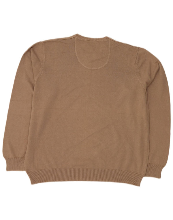 MARKS & SPENCER Maglione maglione girocollo da uomo blu Harbour XL in cotone beige