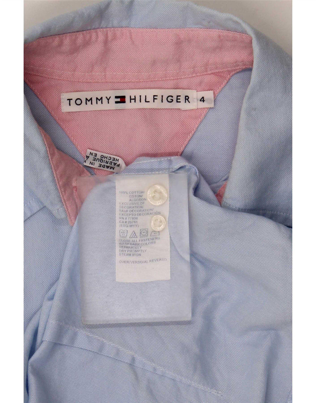 Camicia da donna Tommy Hilfiger US 4 Small in cotone blu