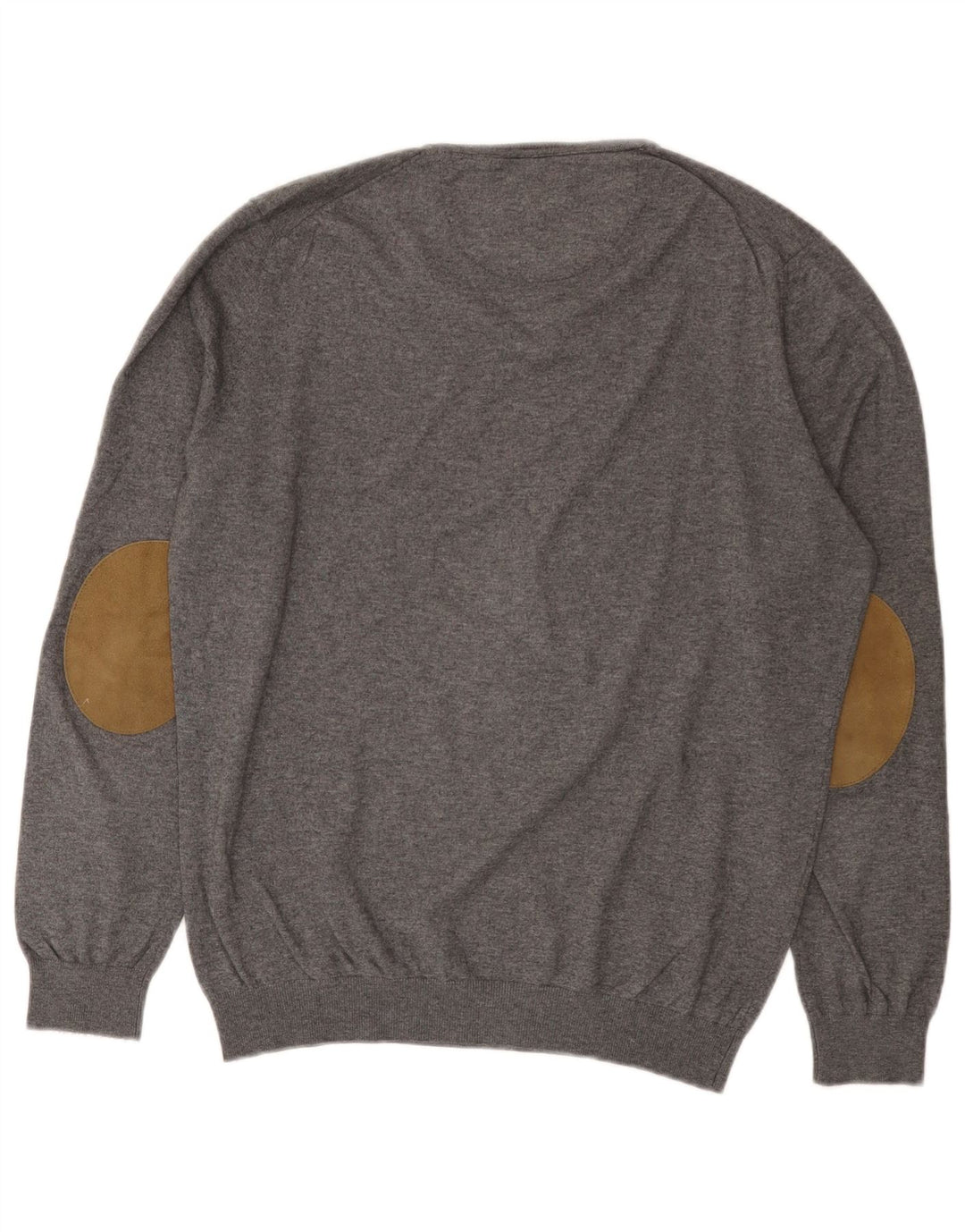 Maglione maglione con scollo a V da donna Massimo Dutti UK 16 grande cotone grigio