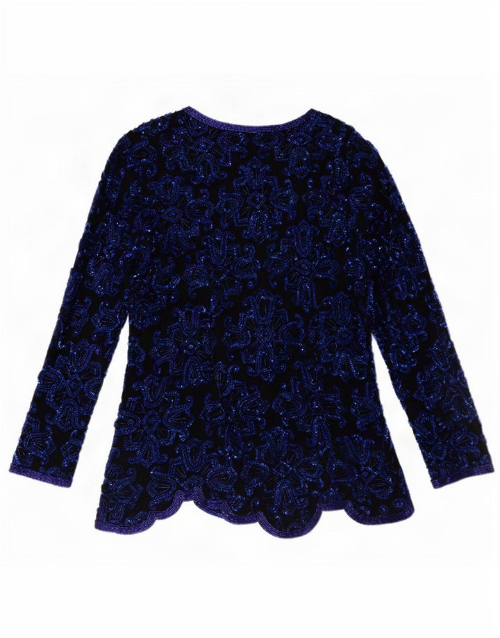 Camicetta asimmetrica da sera da donna Frank Usher Top UK 14 Medio Blu Navy