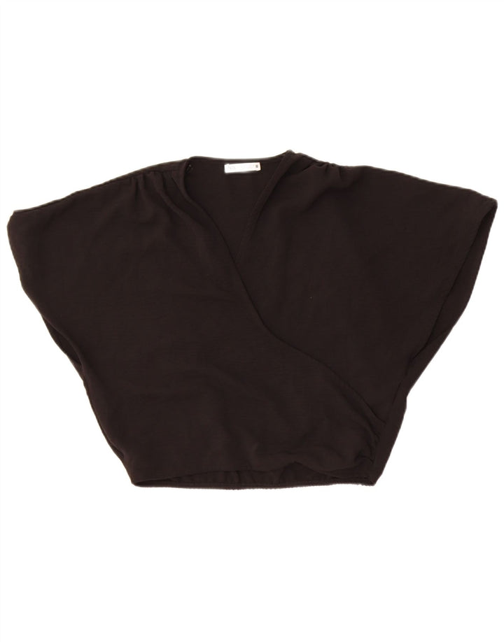 Camicetta oversize corta da donna Zara Top UK 10 piccola poliestere nero