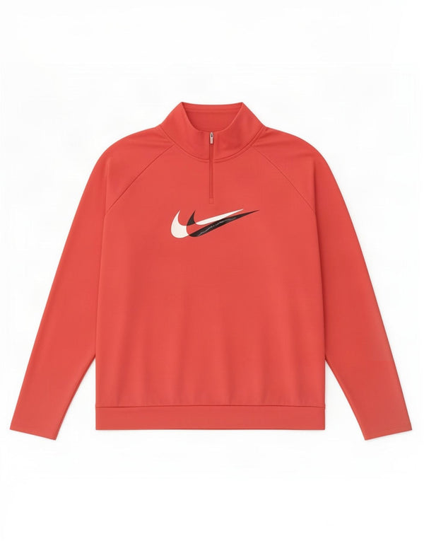 Maglia da tuta pullover con zip e collo Nike Dri Fit da donna UK 18 XL poliestere rosa