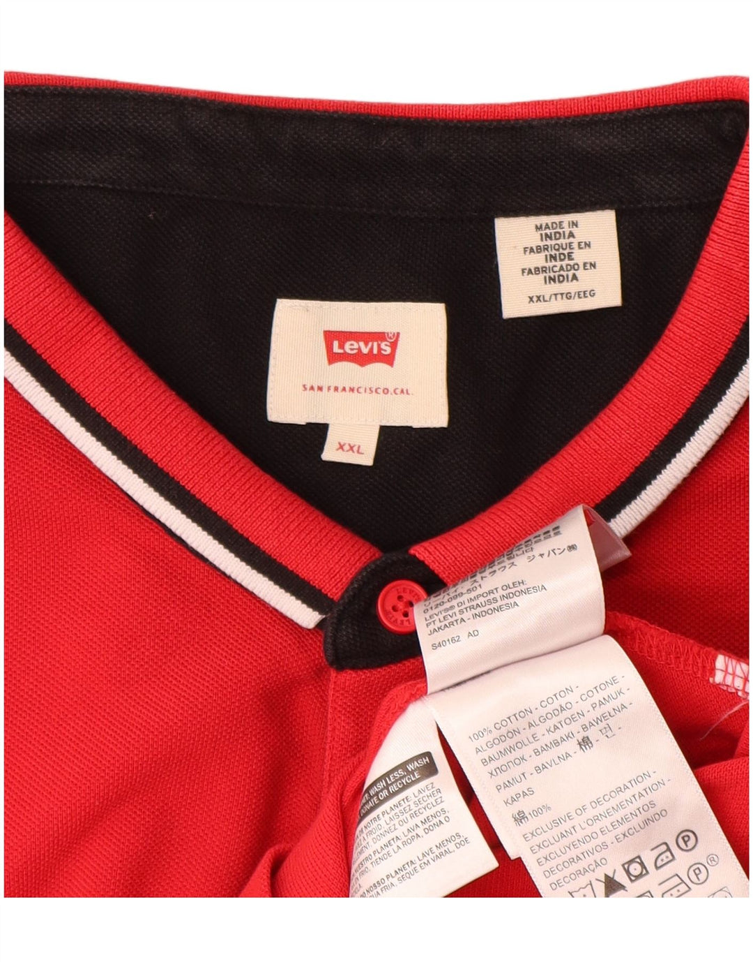 Polo Levi's da uomo 2XL in cotone rosso