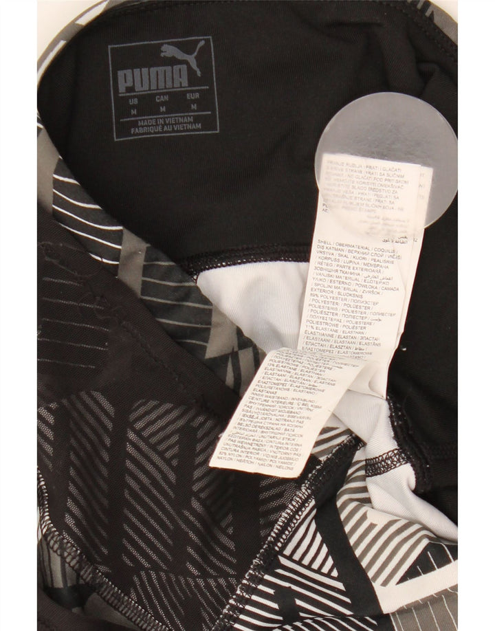 Leggings Capri da donna Puma UK 12 poliestere geometrico nero medio