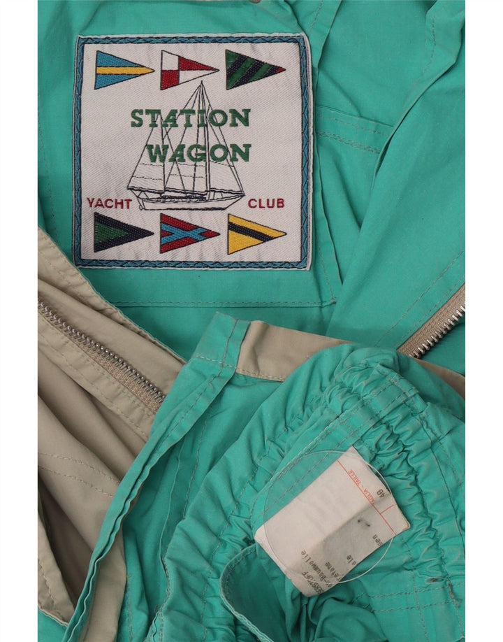 Giacca utilitaria vintage da uomo con cappuccio IT 48 Cotone grigio medio