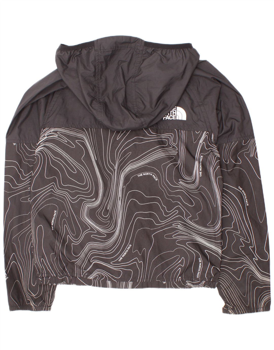 Giacca antipioggia con cappuccio grafica per ragazzi The North Face 7-8 anni piccola nera