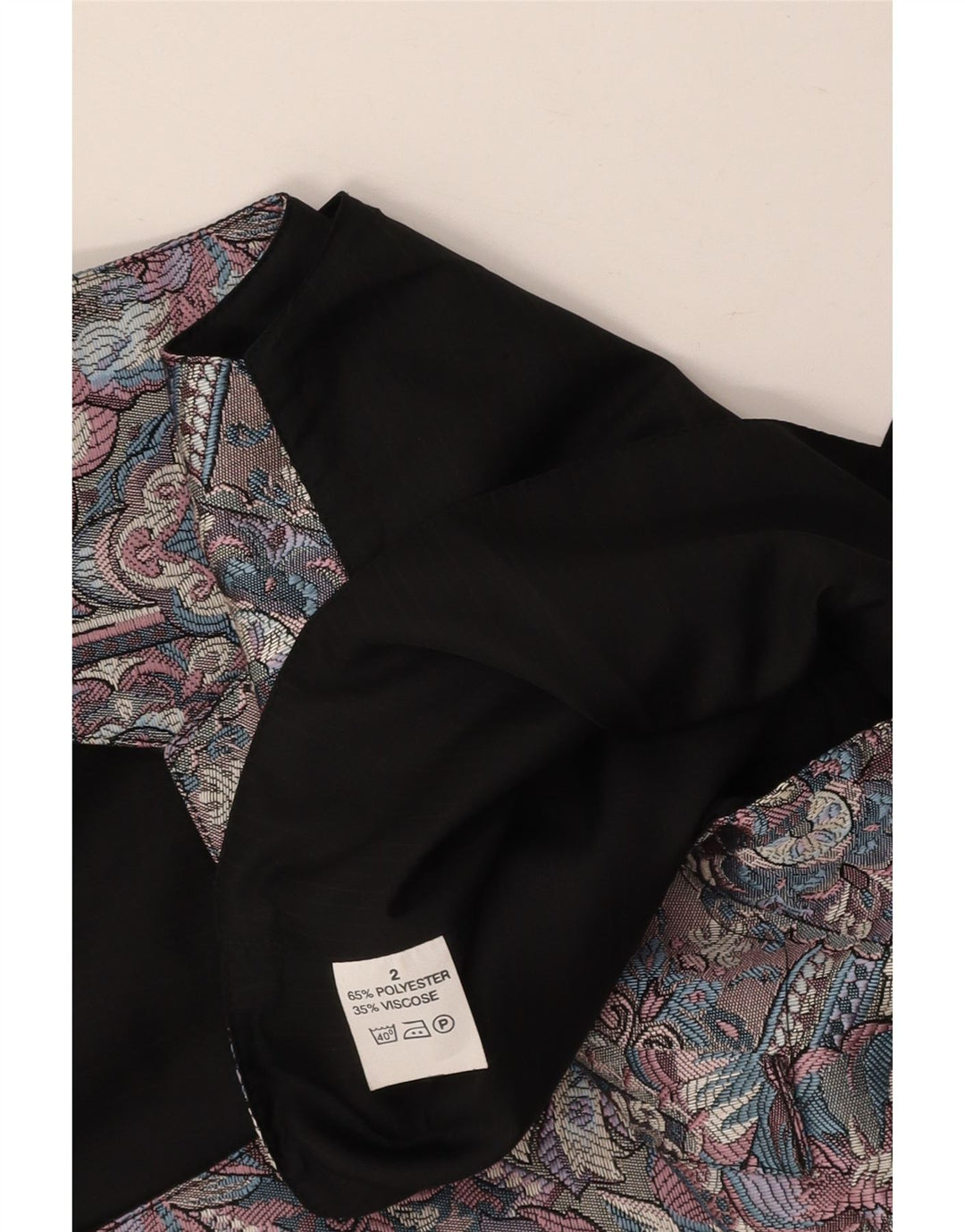 VINTAGE Mens Waistcoat Small Multicoloured Floral Polyester