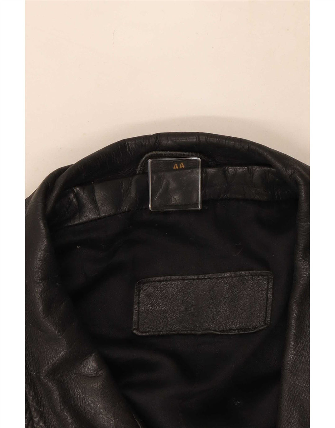 Giacca da motociclista in pelle vintage da uomo IT 44 XS nera