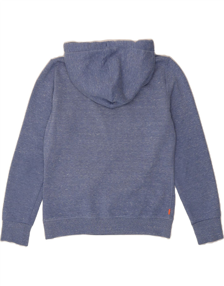 SUPERDRY Womens Graphic Hoodie Jumper UK 12 Medium Blue Polyester Vintage Superdry and Second-Hand Superdry from Messina Hembry 