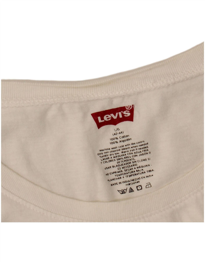 T-shirt da uomo LEVI'S UK 42/44 grande cotone bianco