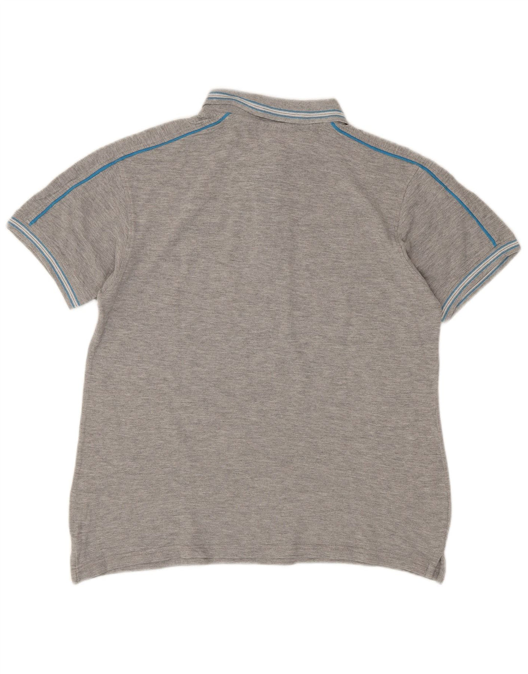 Polo da uomo Lotto Large in cotone a righe grigie