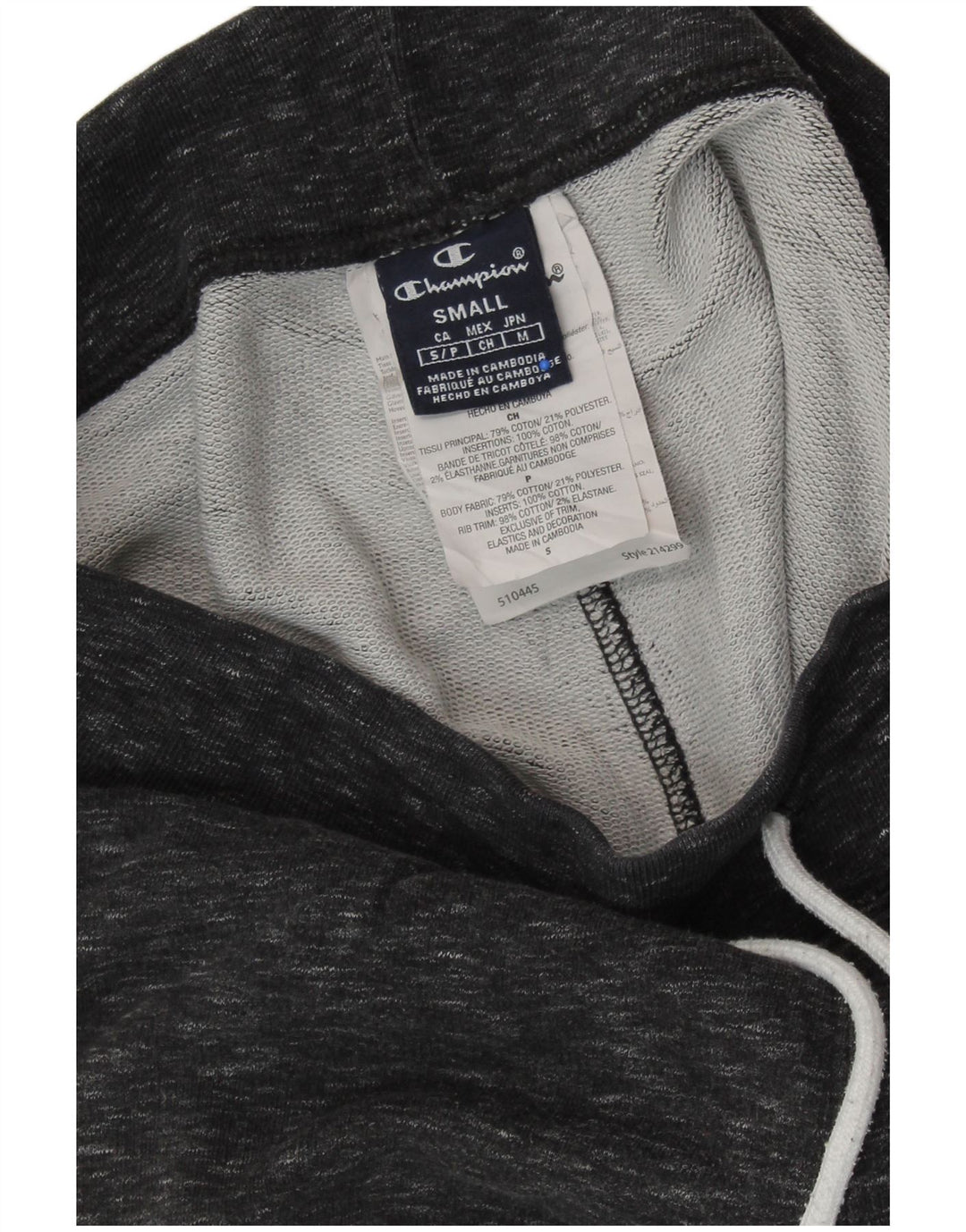 Pantaloni da tuta da uomo CHAMPION Joggers piccoli in cotone chiazzato grigio