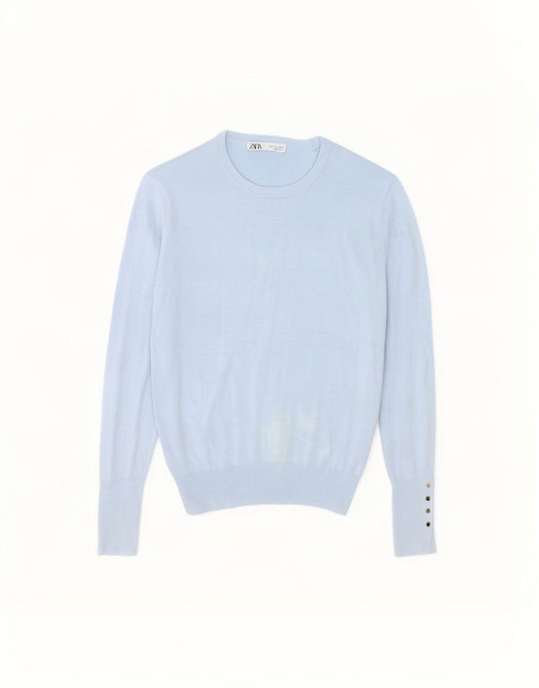 Maglione maglione con scollo a barca da donna Zara UK 16 grande blu