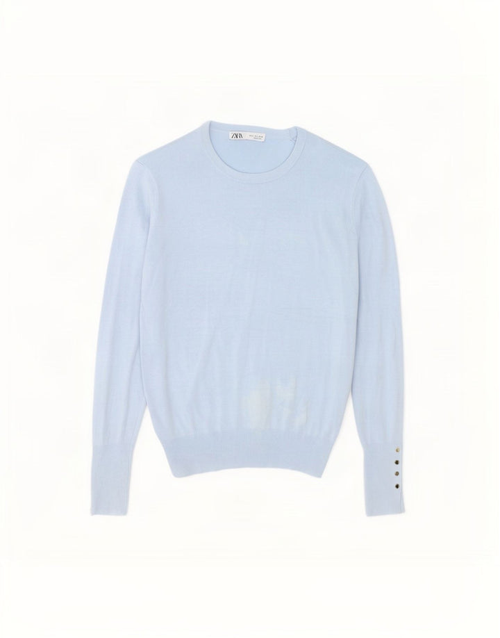 Maglione maglione con scollo a barca da donna Zara UK 16 grande blu