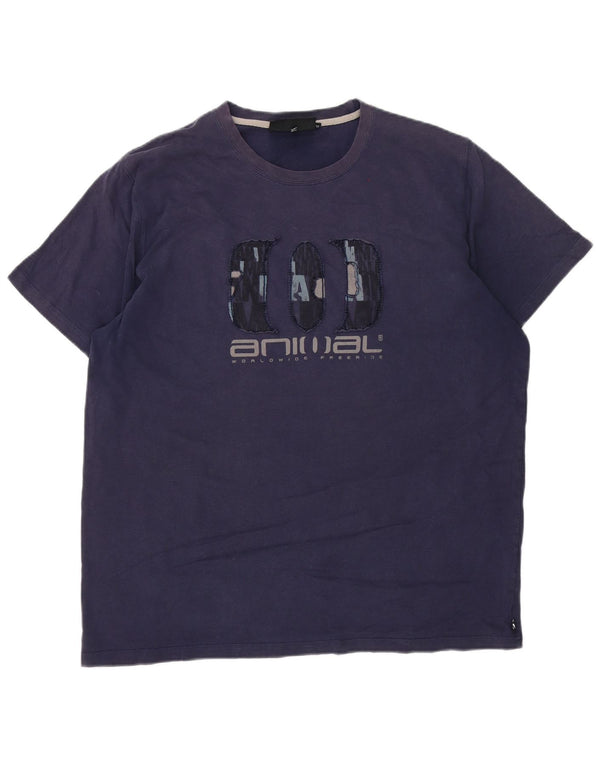 T-shirt grafica da uomo Animal Top XL in cotone blu navy