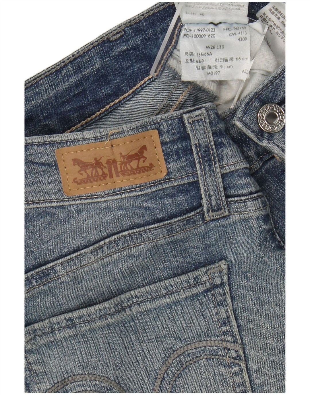 Jeans skinny legging da donna LEVI'S W26 L30 cotone blu