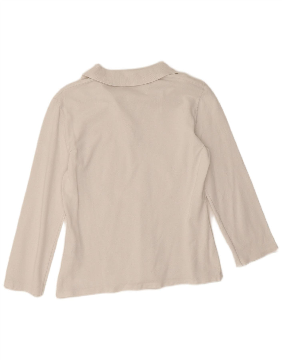 Polo a maniche lunghe da donna Benetton UK 12 Medium Bianca