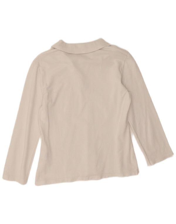 Polo a maniche lunghe da donna Benetton UK 12 Medium Bianca