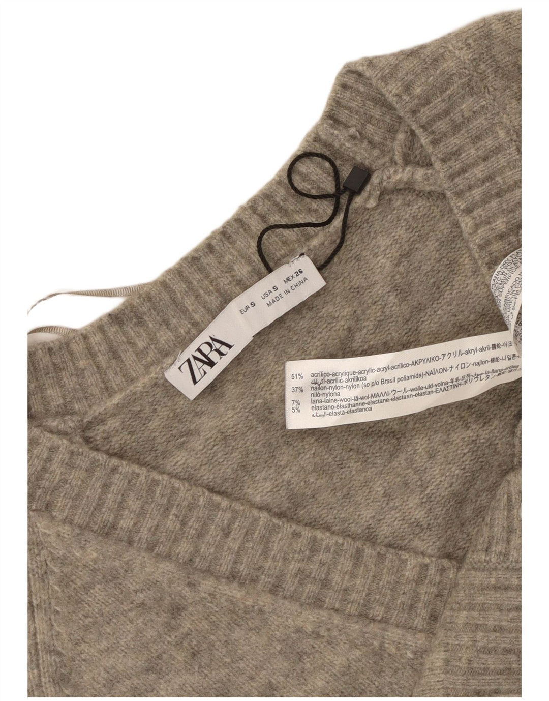 Maglione cardigan oversize corto da donna Zara UK 10 piccolo grigio screziato