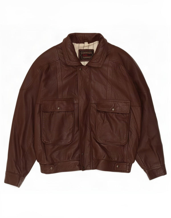 Giacca in pelle da uomo Pointers UK 40 Large Borgogna