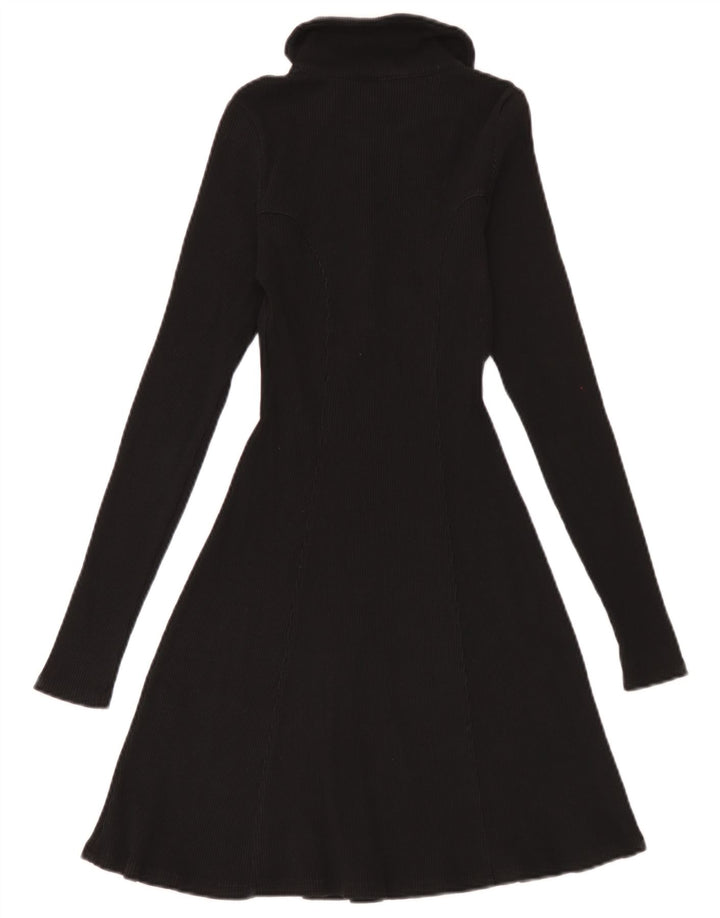 Abito polo a maniche lunghe da donna Zara UK 12 medio nero