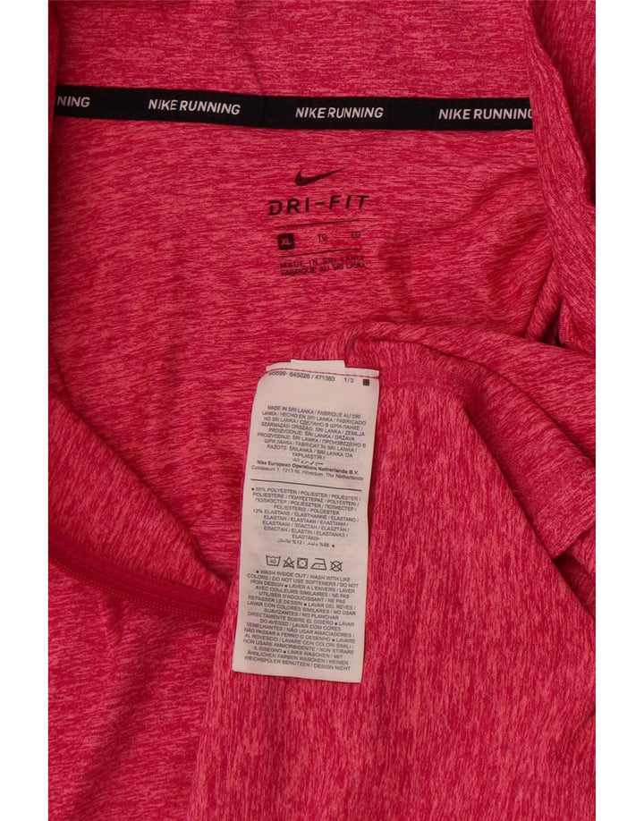 Nike Dri Fit Running Zip Neck Pullover Tuta da Uomo Top XL Rosa Flecked