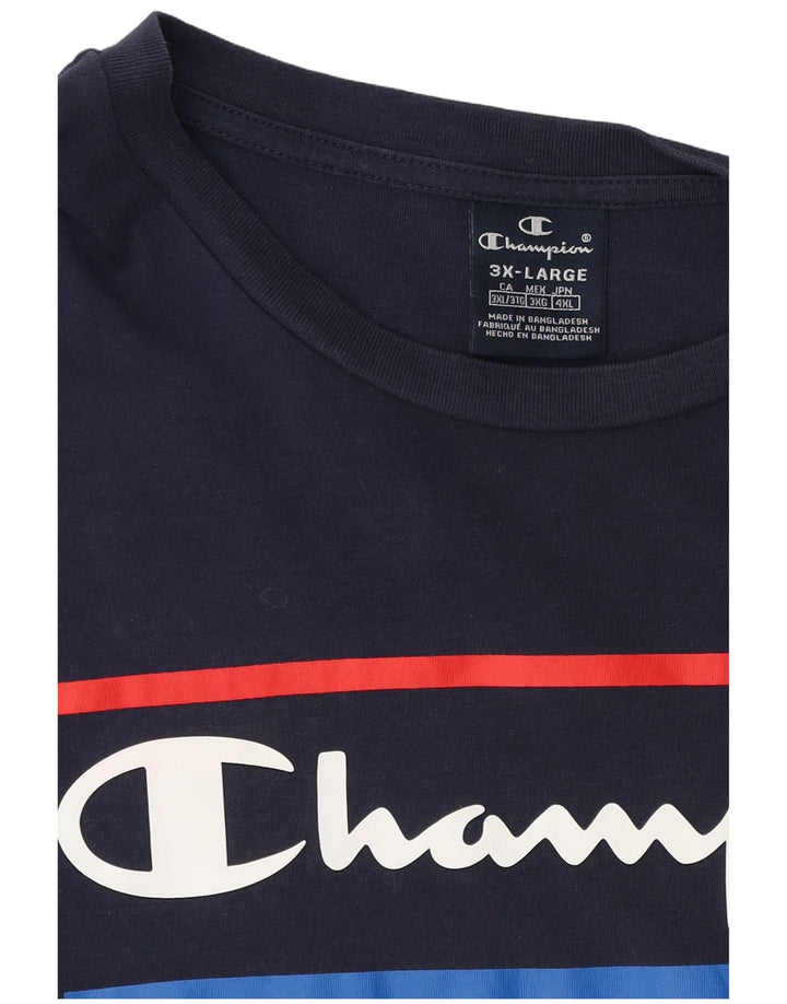 T-shirt grafica da uomo Champion Top 3XL Blu navy